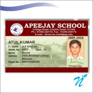 Multi Colour School ID Cards