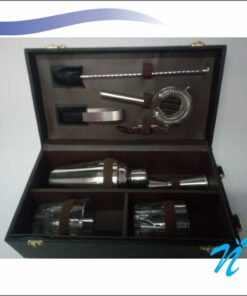 Leatherette Bar Accessories Set