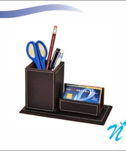 Pure Leather Pen Stand& Visiting Card Holder