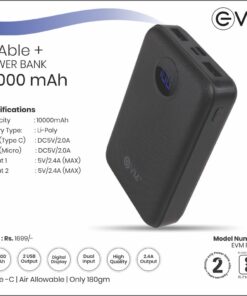 EVM Enable Plus Powerbank - 10000 MAH - Black