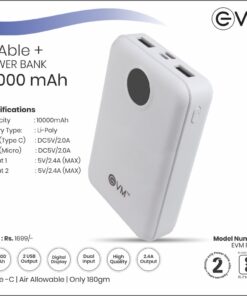EVM Enable Plus Powerbank - 10000 MAH - White