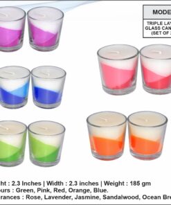 Triple Layered Glass Candle (Set of two)