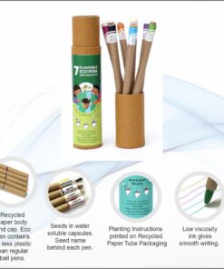 Plantable Coloured Ink Eco & Paper Ball Pens