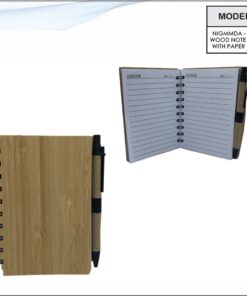 Wooden Notebook With Recycled Pen