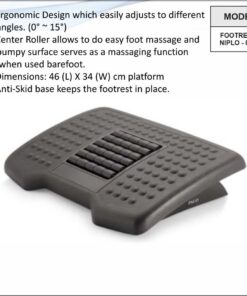 Ergonomic Angle Adjustable Footrest with Roller