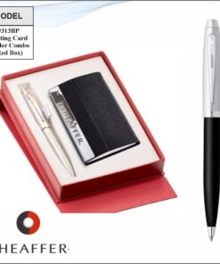 Sheaffer Business Card Holder And Pen Combo - Red Box