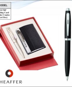 Sheaffer Business Card Holder And Pen Combo - Red Box