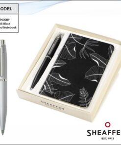 Sheaffer A6 Black Printed Notebook And Pen Combo