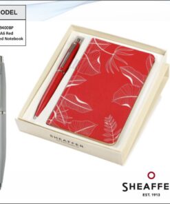 Sheaffer A6 Red Printed Notebook And Pen Combo