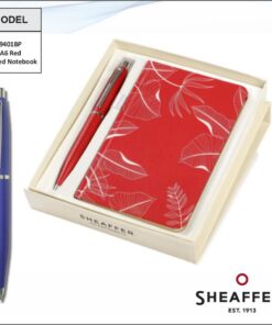 Sheaffer A6 Red Printed Notebook And Pen Combo