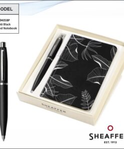 Sheaffer A6 Black Printed Notebook And Pen Combo