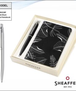 Sheaffer A6 Black Printed Notebook And Pen Combo