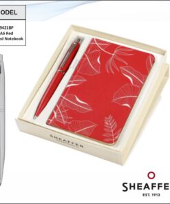 Sheaffer A6 Red Printed Notebook And Pen Combo