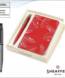 Sheaffer A6 Red Printed Notebook And Pen Combo