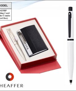 Sheaffer Business Card Holder And Pen Combo - Red Box