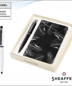 Sheaffer A6 Black Printed Notebook And Pen Combo