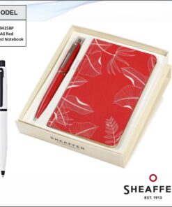 Sheaffer A6 Red Printed Notebook And Pen Combo