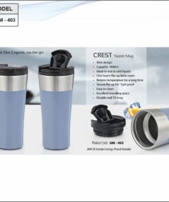 CREST - DOUBLE WALL S.S MUG - 400 ML