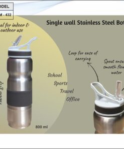 SINGLE WALL SS SIPPERS WITH VARIETY OF CAPS - 800 ML