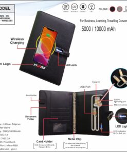 LED Wireless Power Bank - Black And Grey