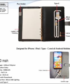 Fabric Powerbank Diary 5000 mAh