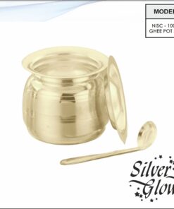 Ghee Pot Set ( Silver Coated )