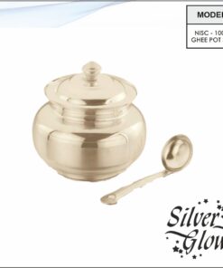 Ghee Pot Set ( Silver Coated )