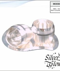 Tray And Glass Set ( Silver Coated )