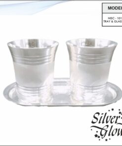 Tray And Glass Set ( Silver Coated )