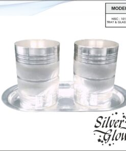 Tray And Glass Set ( Silver Coated )