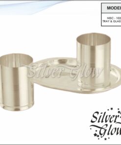 Tray And Glass Set ( Silver Coated )