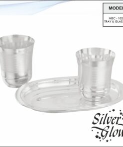 Tray And Glass Set ( Silver Coated )