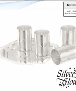 Tray And Glass Set ( Silver Coated )