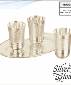 Tray And Glass Set ( Silver Coated )