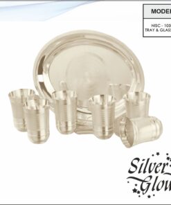 Tray And Glass Set ( Silver Coated )