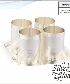 Tray And Glass Set ( Silver Coated )