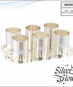 Tray And Glass Set ( Silver Coated )