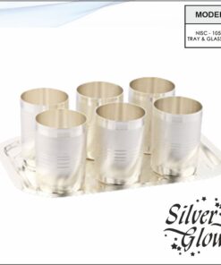 Tray And Glass Set ( Silver Coated )