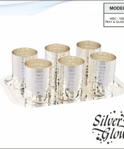 Tray And Glass Set ( Silver Coated )