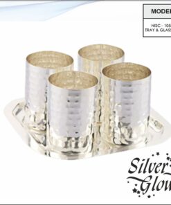 Tray And Glass Set ( Silver Coated )