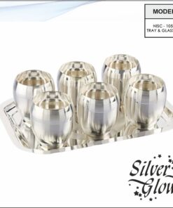 Tray And Glass Set ( Silver Coated )