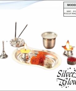 Pooja Thali Set ( Silver Coated )