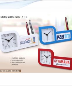 Table Clock With Pen Stand