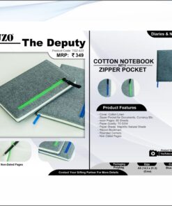 Fuzo Cotton Notebook With Zipper Pocket