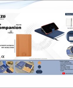 Fuzo Leatherette Notebook With Mobile Stand