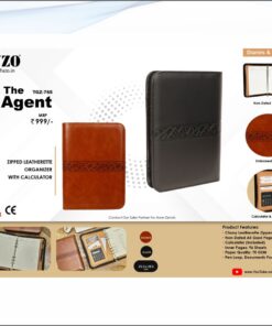 Fuzo Zipped Leatherette Organiser With Calculator