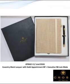 Cross Coventry Black Lacquer with Gold Appointment BP + Executive NB Jute Make