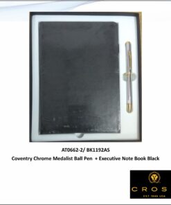 Cross Coventry Chrome Medalist Ball Pen + Executive Note Book Black