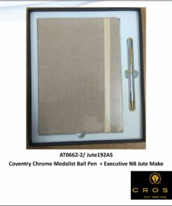 Cross Coventry Chrome Medalist Ball Pen + Executive NB Jute Make