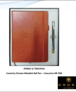 Cross Coventry Chrome Medalist Ball Pen + Executive NB TAN
